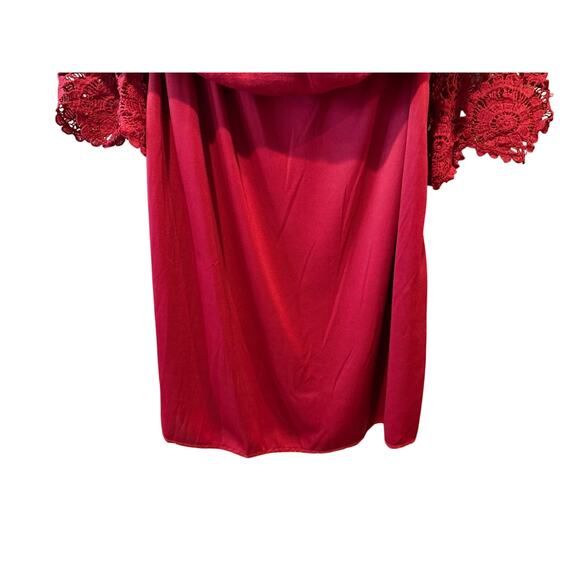 New York & Company Women’s Dark Orange Midi Shift‎ Dress With Crochet Size L - Picture 10 of 14